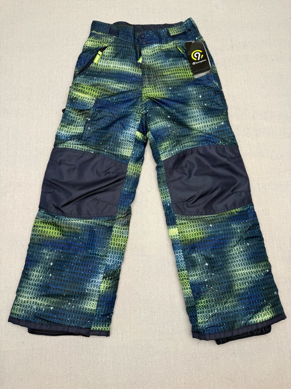 Champion Snow Pants 
Youth Sz M 8-10 
Black,Blue,Green Multicolored